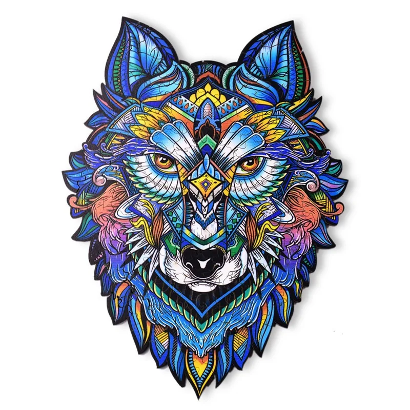 

A3 Animal Jigsaw Puzzles Unique Wooden Wolf Lion Puzzle Gift For Adults Kids 3D Fabulous Educational Interactive Games Toy