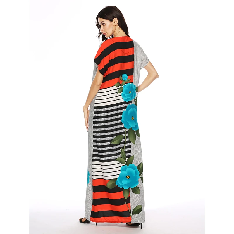 

Latest Muslim Dress Dubai Turkey Bohemian Fashion Embroidered Print Dress Moroccan Islamic Arabic Indian Oman Elegant Maxi Skirt