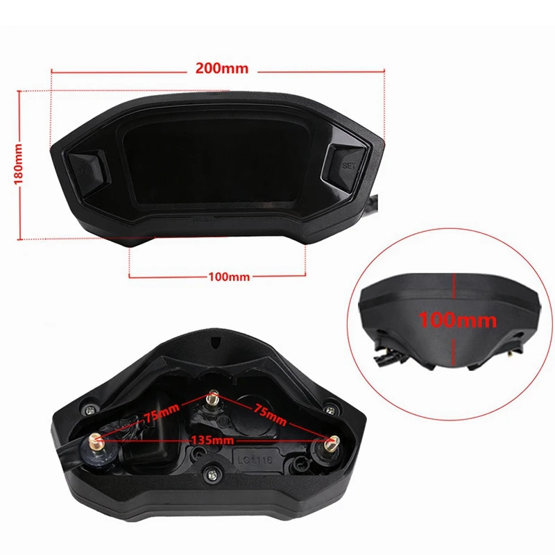 Motorcycle LCD Instrument Universal Speedometer 13000 RPM for 1 2 4 Cylinder Digital Odometer Tachometer | Автомобили и мотоциклы