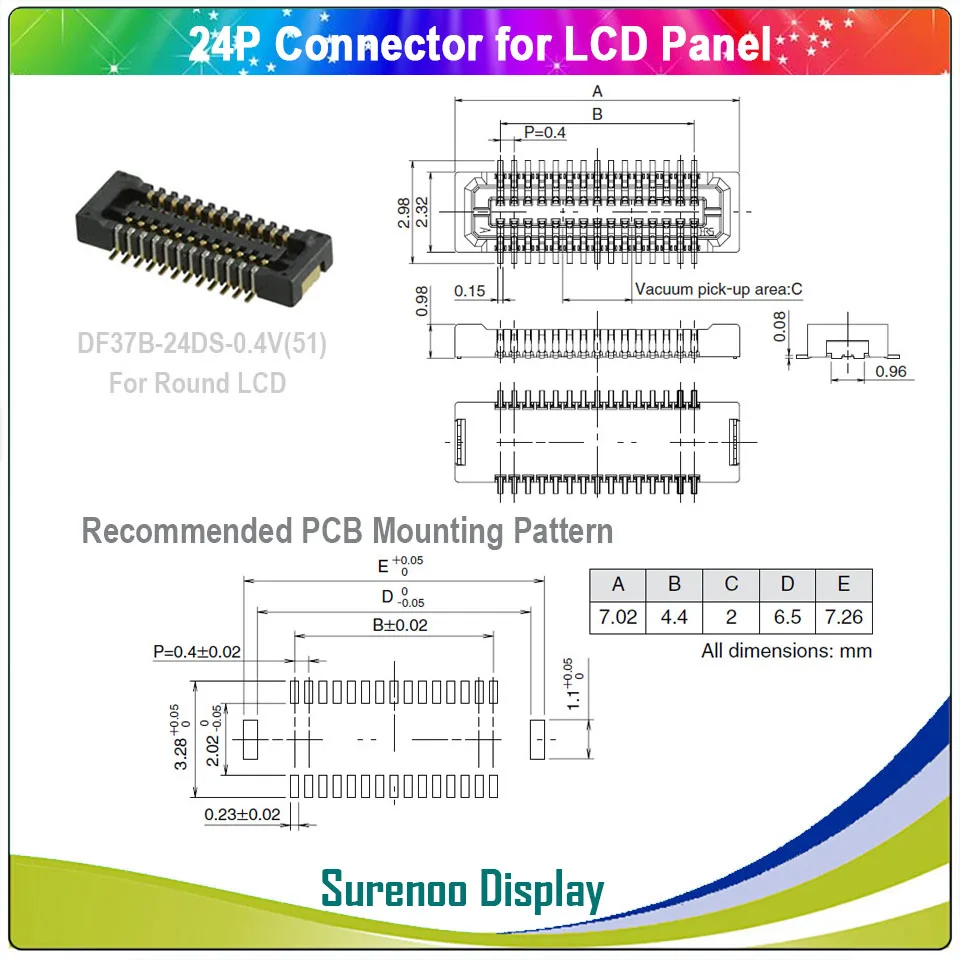 1,3 дюймовый Круглый круглый круговой 240X240 ips серийный ST7789V TFT ЖК-дисплей модуль экран с емкостной сенсорной панелью - Цвет: Connector for LCD
