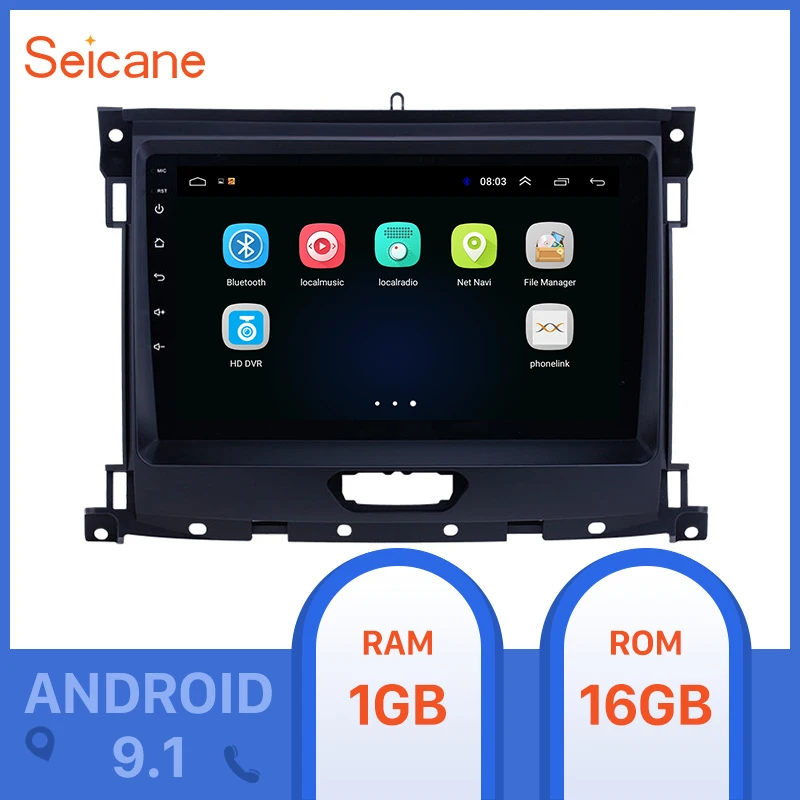 Seicane Android 9 1 дюймов HD сенсорный gps автомобильный радиоприемник для 2018 Ford Ranger с Bluetooth