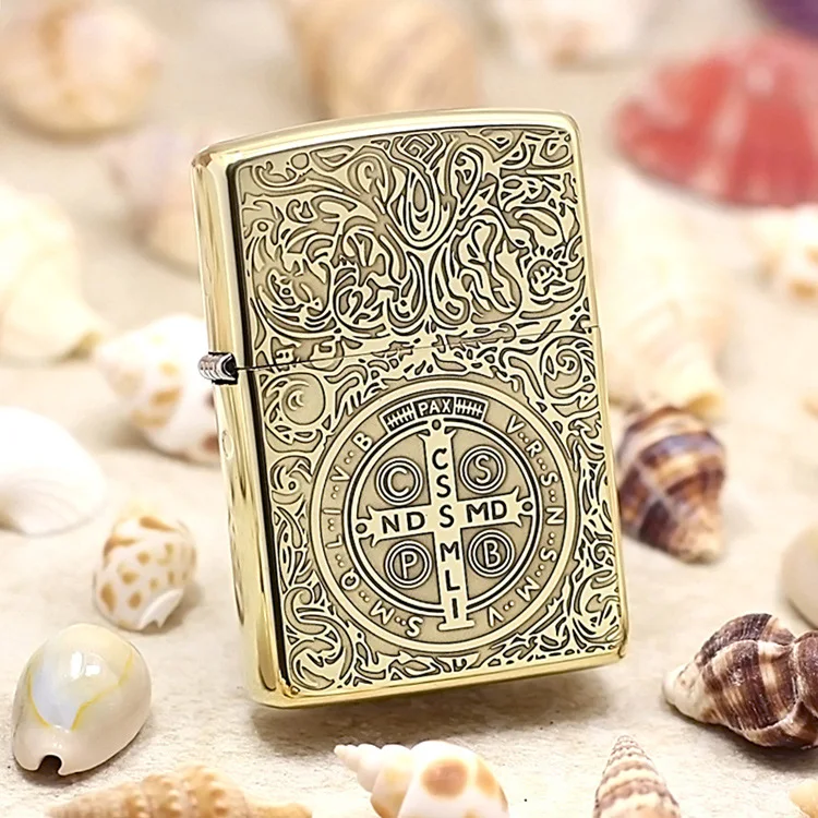 Оригинальная зажигалка Zippo медная с 3D гравировкой Константин керосиновая