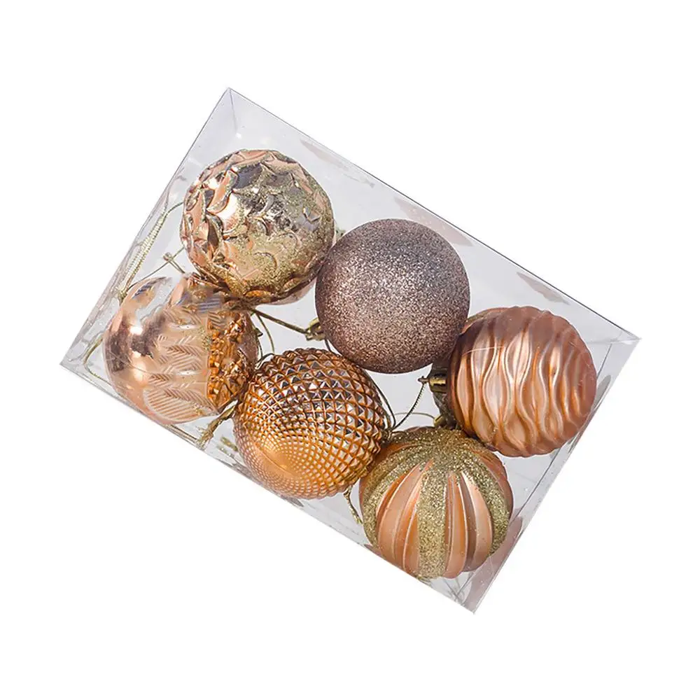 Decorative ball 12 шт ПВХ Коробочные шары Рождественская подвеска Рождественская елка 6 см шар-безделушка подвесное украшение для домашней вечеринки декор красный, золотой, синий@ 40 - Цвет: Decorative ball