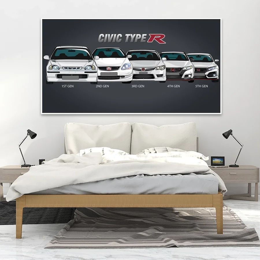 Настенная Модульная картина 1 шт. плакаты холст HD печать ретро Honda CIVIC