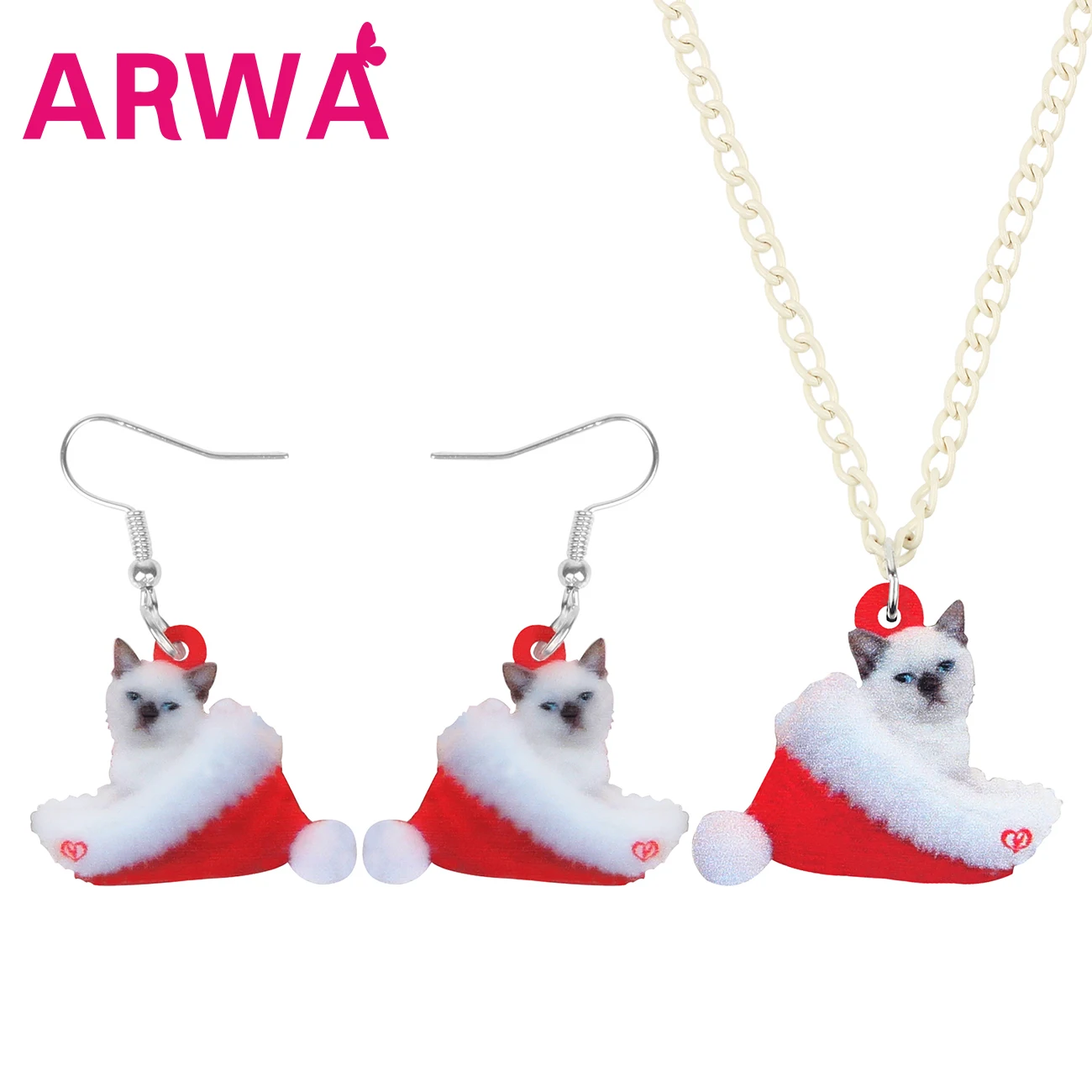 Bonsny акриловые рождественские шляпы сиамские украшения с котятами наборы