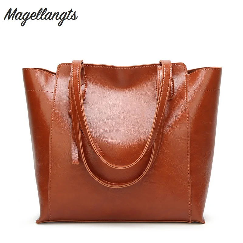 Большие сумки на плечо для женщин кожаные 2019 модная сумка покупок роскошная