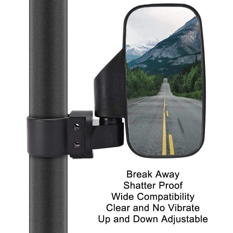 Боковые зеркала UTV 2 шт. Регулируемые Широкие заднего вида для Polaris RZR Kawasaki 1 75/2