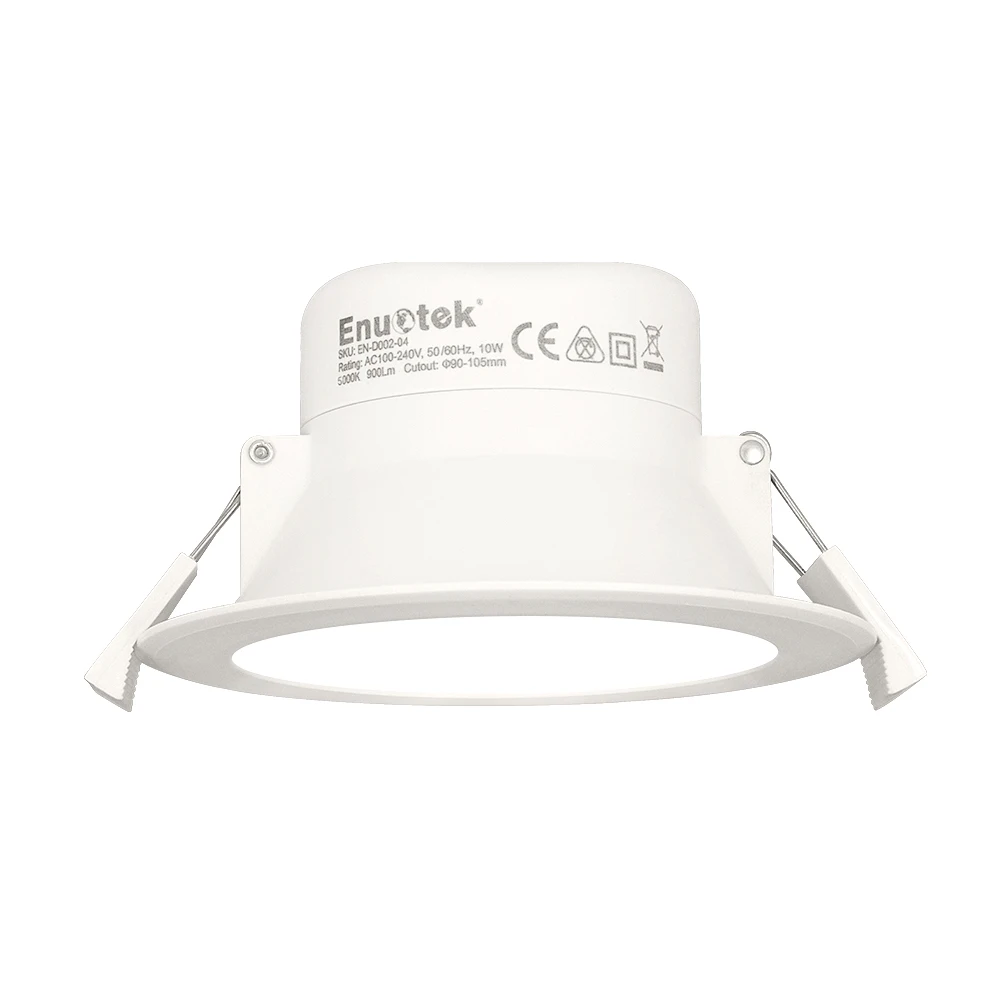 1 Lamp Cool White 10 Вт Встраиваемый светодиодный потолочный светильник, встраиваемый потолочный светильник, холодный белый 5000 K, отверстие для выреза 90-105 мм, 100-240 В, IP44, влагонепроницаемый для кухни и ванной комнаты - Испускаемый цвет: 1 Lamp Cool White