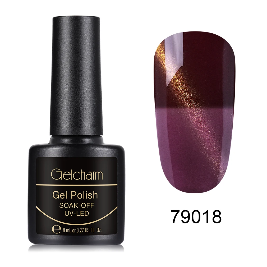 WBMY79018 Gelcharm 8 мл Магнитный Гелевый лак для Ногтей Стойкий винный красный кошачий глаз дизайн ногтей гель лак для маникюра отмачиваемый УФ светодиодный гель лак - Цвет: WBMY79018