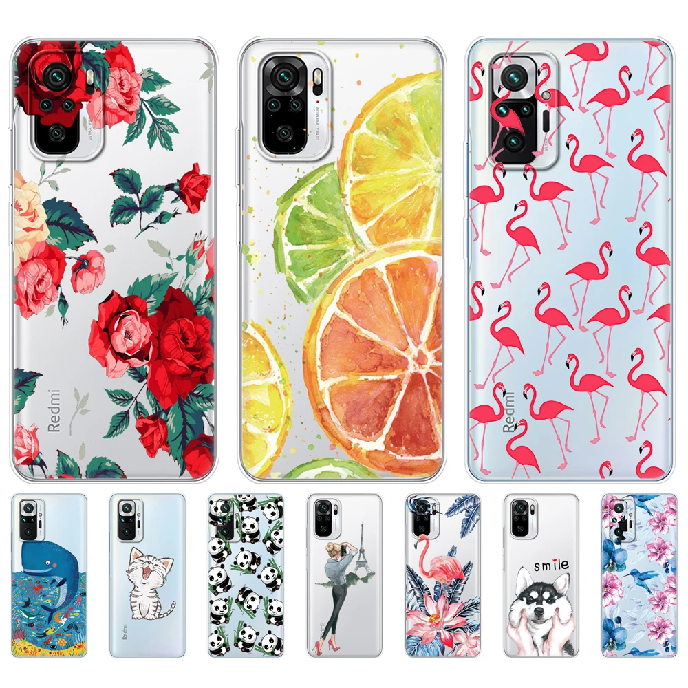 For Xiaomi Redmi Note 10 10S Case 4G 5G Silicon  Back cover On Redmi Note 10 Pro Global Phone Cover Note10 S Bumper Etui Funda