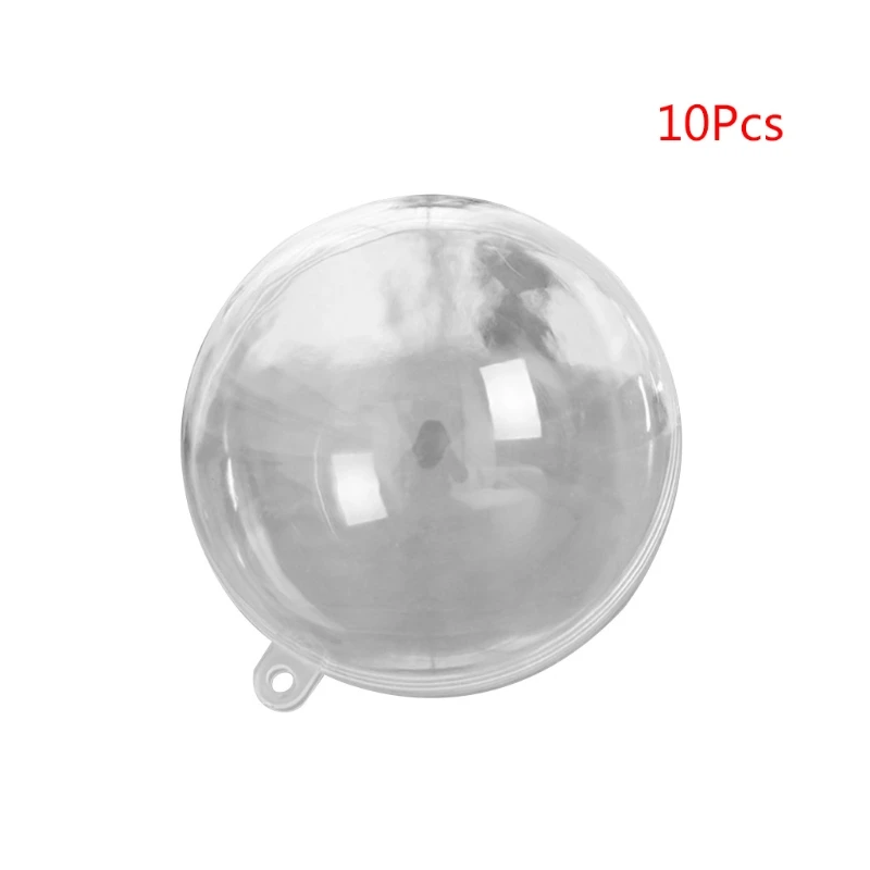 

127D Open Plastic Clear Bauble Ornament Christmas Party Hanging Pendant Gift Transparent Ball for Xmas Decorations