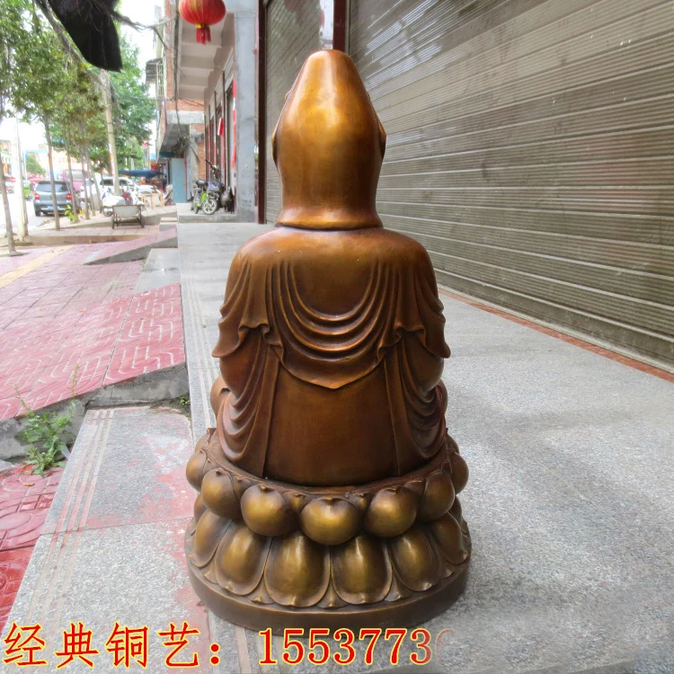 

63CM LARGE HUGE - TEMPLE COMPANY HALL SALOON HOME EFFICACIOUS PROTECTION-GUANYIN BUDDHA AVALOKITESVARA LOTUS BUDDHA BRASS STATUE