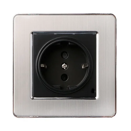 86 Germany 86 Тип немецкий светодиодный случайный точечный переключатель зеркало акриловая Бытовая нержавеющая сталь матовая панель 2 банды 1 способ переключатель ЕС розетка - Цвет: 86 Germany