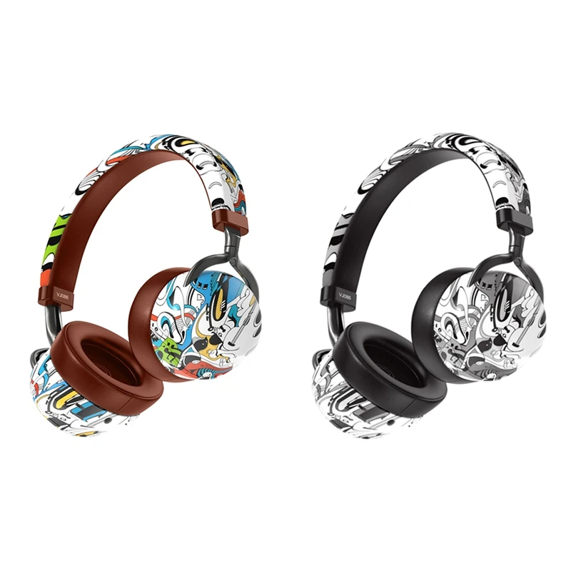 

Headphones Graffiti Sports Noise Radio Headset 3.5mm/Bluetooth 5.0 TF Card Headset Wireless Stereo