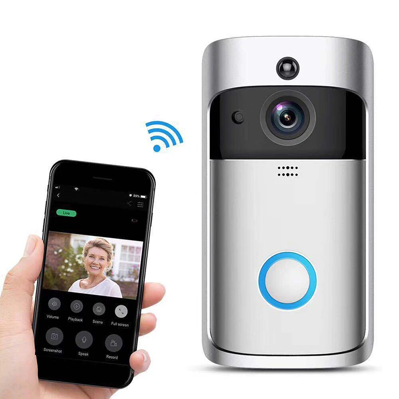 Умный беспроводной дверной звонок цифровой кошачий глаз с камерой видео Wi Fi