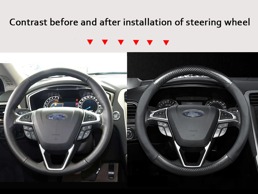 Крышка рулевого колеса автомобиля для Ford Focus 2 3 F150 Kuga беспроводной видеорегистратор Mondeo Fiesta Ranger Explorer Edge C-MAX крышка рулевого колеса из углеродного волокна