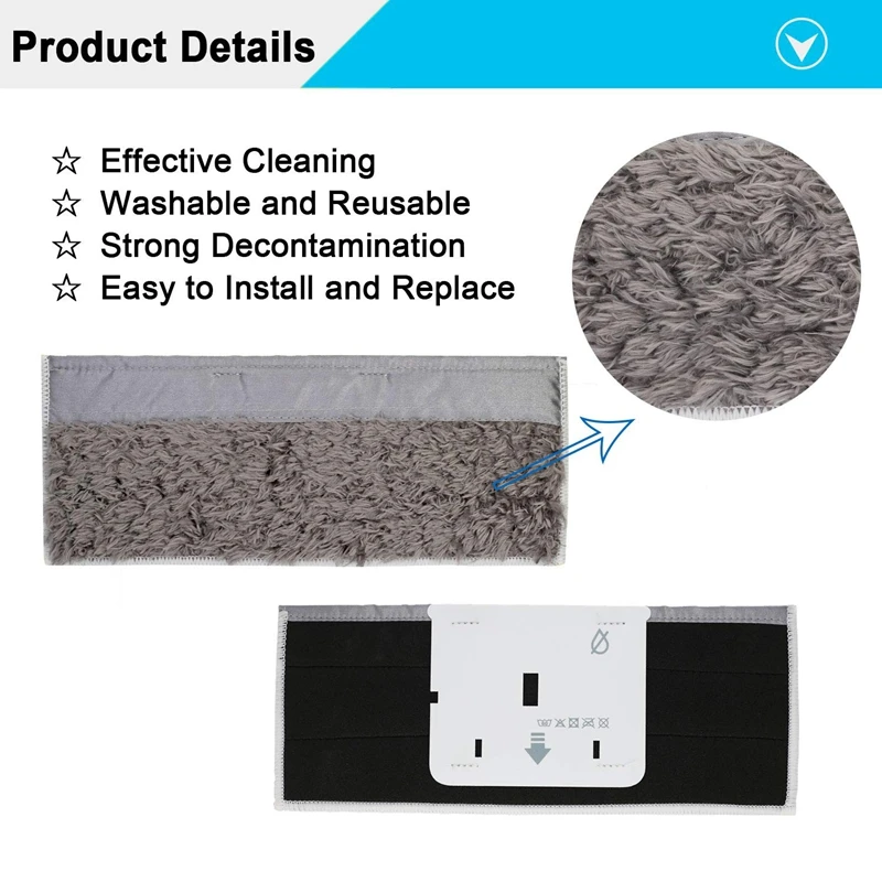 3 влажных прокладки и сухих моющиеся многоразовые моющие для IRobot Braava Jet M6 (6110)