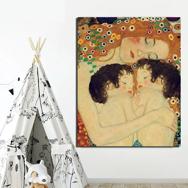 Настенные картины на холсте Мама и близнецы | Дом сад