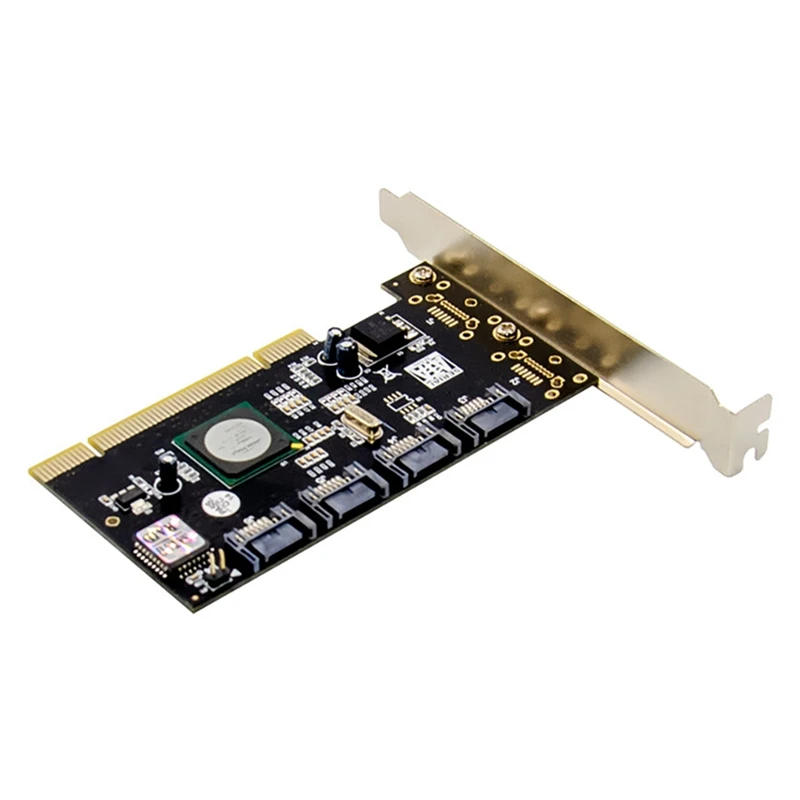 

PCI SATA Expansion Card PCI Sil3124 SATA300 RAID Array Expansion Card 4-Channel SATA 300 Hard Drive Conversion Card
