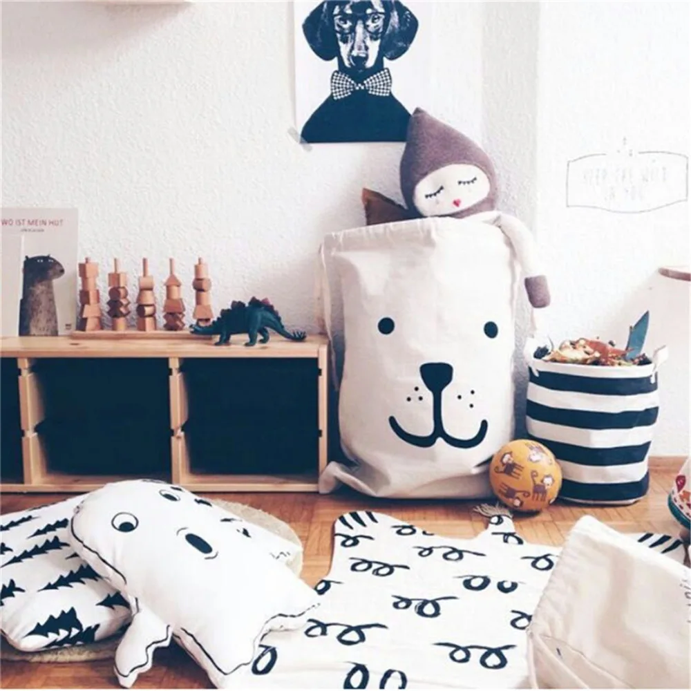 Большой мультфильм хлопок лен складной холст корзина детская комната Органайзер