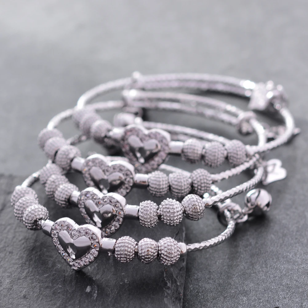 Wando Эфиопский Дубай Арабский сердце замок Циркон детский браслет Серебристые