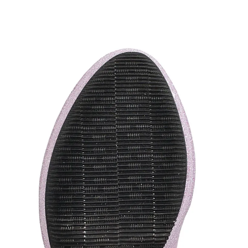 Блестящие женские туфли лодочки на платформе Цвет золотой фиолетовый Расшитая