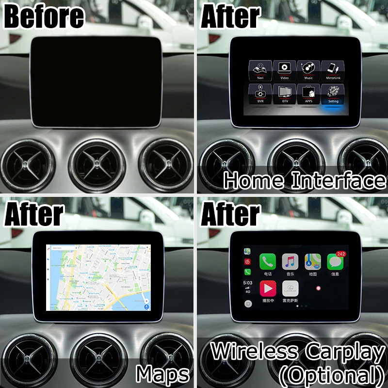 Коробка интерфейса для Mercedes benz CLA class NTG 5 0 Android/carplay GPS навигация видео интерфейс