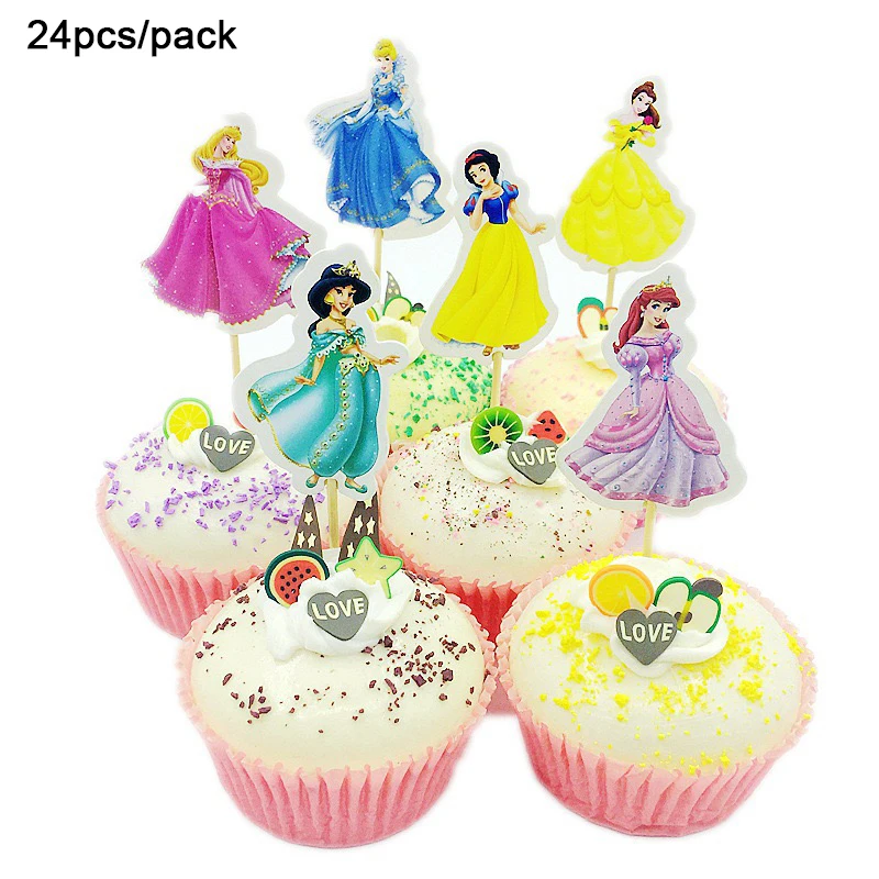 24 шт./упаковка топперы для кексов с деревянной палочкой | Дом и сад