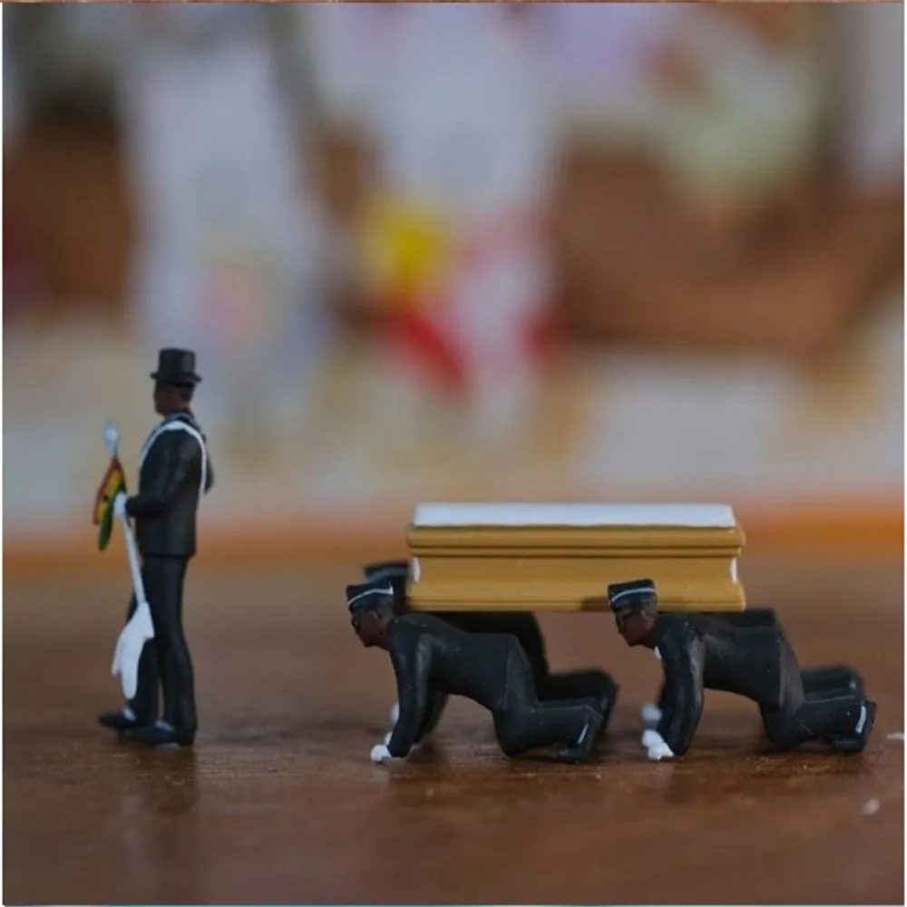 

8/6pc Funeral Coffin Dance Ghana Dancing Team Pallbearers Figure Action Display Funny Accessories Spoof Toys Funny Toys