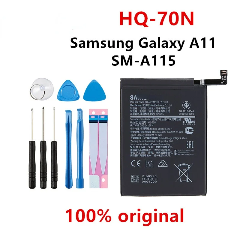

100% Orginal HQ-70N 4000mAh Replacement Battery For Samsung Galaxy A11 A115 SM-A115 Mobile phone Batteries+Tools