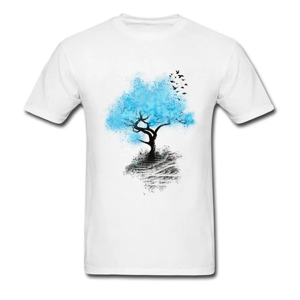 Футболка с принтом Leaving Home Birds & Tree Мужская футболка в китайском стиле из 100% хлопка
