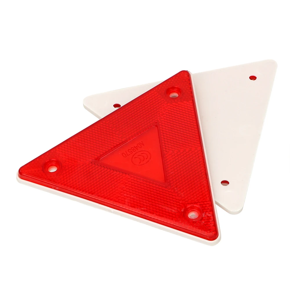 

LEEPEE Red Triangle Warning Reflector 2 Pieces Reflective Sign Board Safety Truck Plate Rear Light Stop Warning Sign