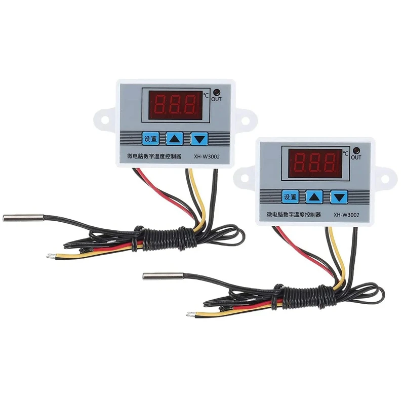 

2 шт., цифровой светодиодный регулятор температуры, цифровой переключатель термостата, электронный термостат (110-220 В)