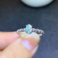 genuine opal ring real 925 sterling silver fine jewelry 46mm colorful natrual gemstone for women birthday gift free ship