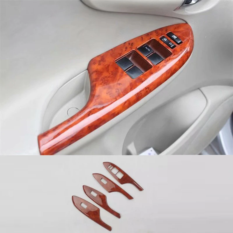 

For TOYOTA Corolla 2007-2013 Left/Right Hand Drive 4PCS ABS Car Interior Door Window Lift Switch Buttons Cover Car Styling