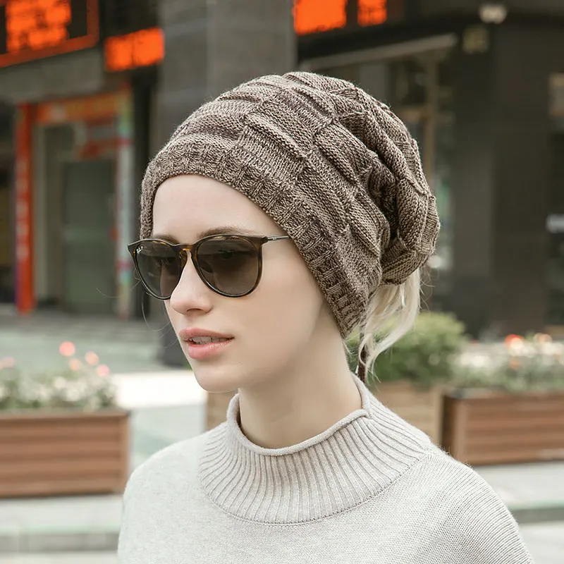 Зимняя шапка женская шапочка и плюшевая шерстяная осенняя зимняя мужская