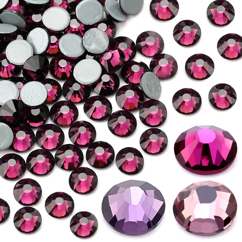 

Фиолетовая серия горячей фиксации стразы фотообои с плоской задней поверхностью стразы с камнями кристаллами