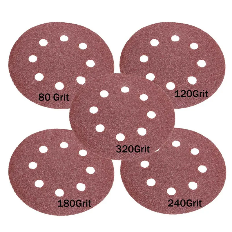 Шлифовальный диск зернистость 50 шт./компл. 5 дюймов 8 отверстий
