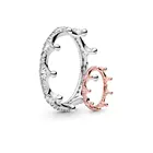 Блестящее циркониевое кольцо из стерлингового серебра с короной для женщин, модные ювелирные изделия, кольца, подарки для пар