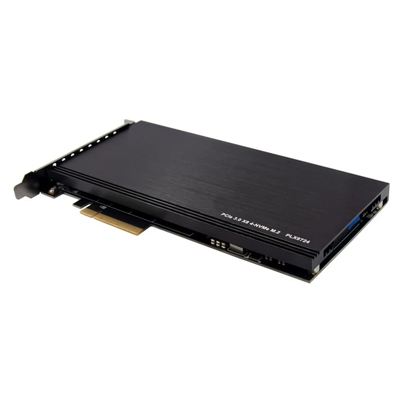 

PCI-E 3,0 X8 PLX8724 до 4XM.2 NVMe SSD адаптер карта расширения для майнера BTC