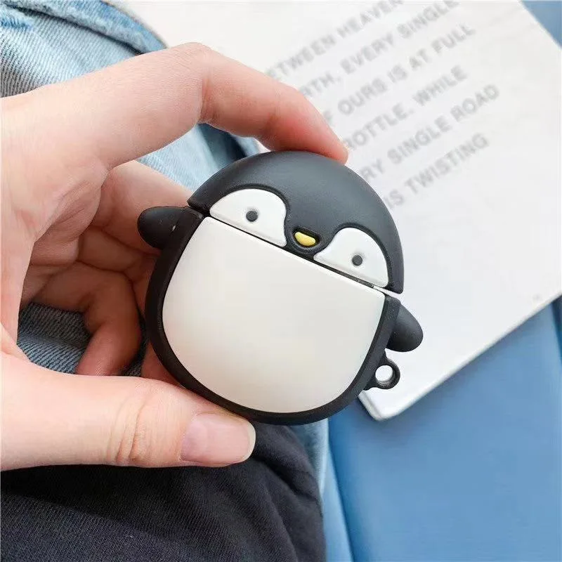 

Cute Penguin AirPods Pro Silicone Earphone Cases WIreless Bluetooth Earbud Case For Airpods 1 2 Headphone Cover Case
