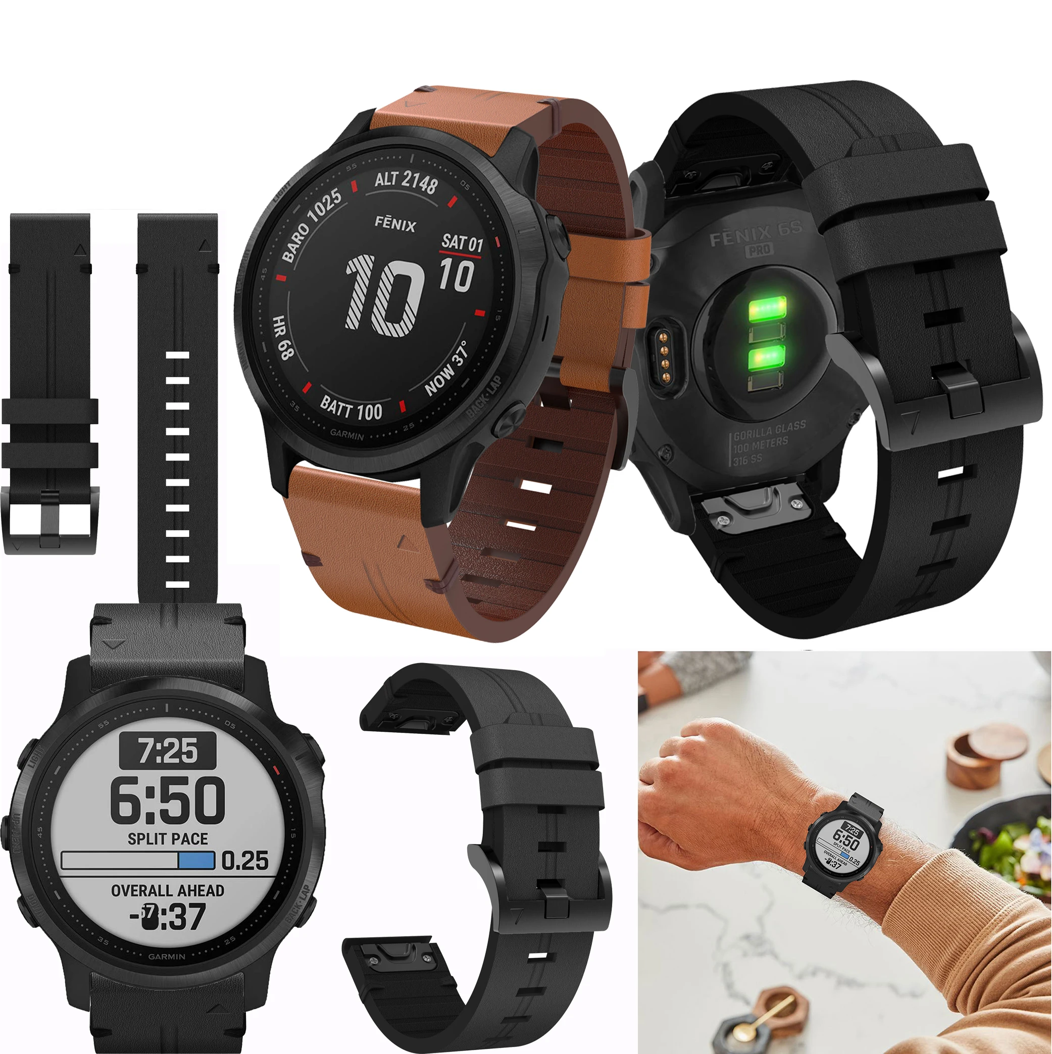 

fashion watch bracelet watchband genuine leather strap watch band watch accessories wristband For Garmin Fenix 5S watchband 20mm