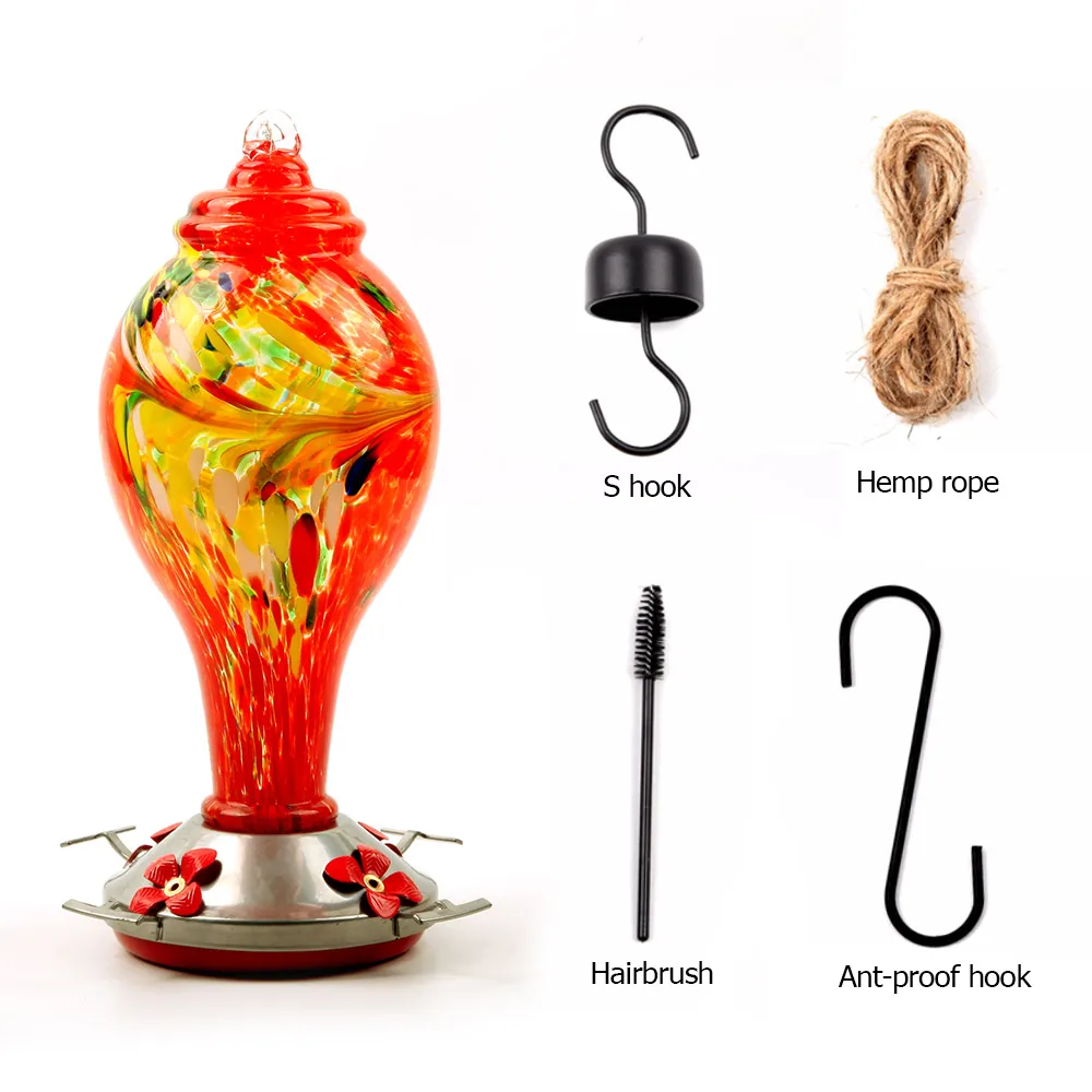 Стеклянная Металлическая Птица Колибри бутылка для подачи воды Висячие кормушки