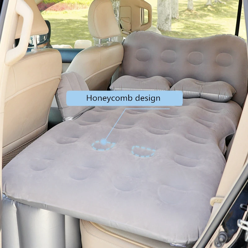 

Flocking Car inflatable bed for back seat camping bed Car Travel Bed With head guard Outdoor Camping Mat Cushion Car Accessories