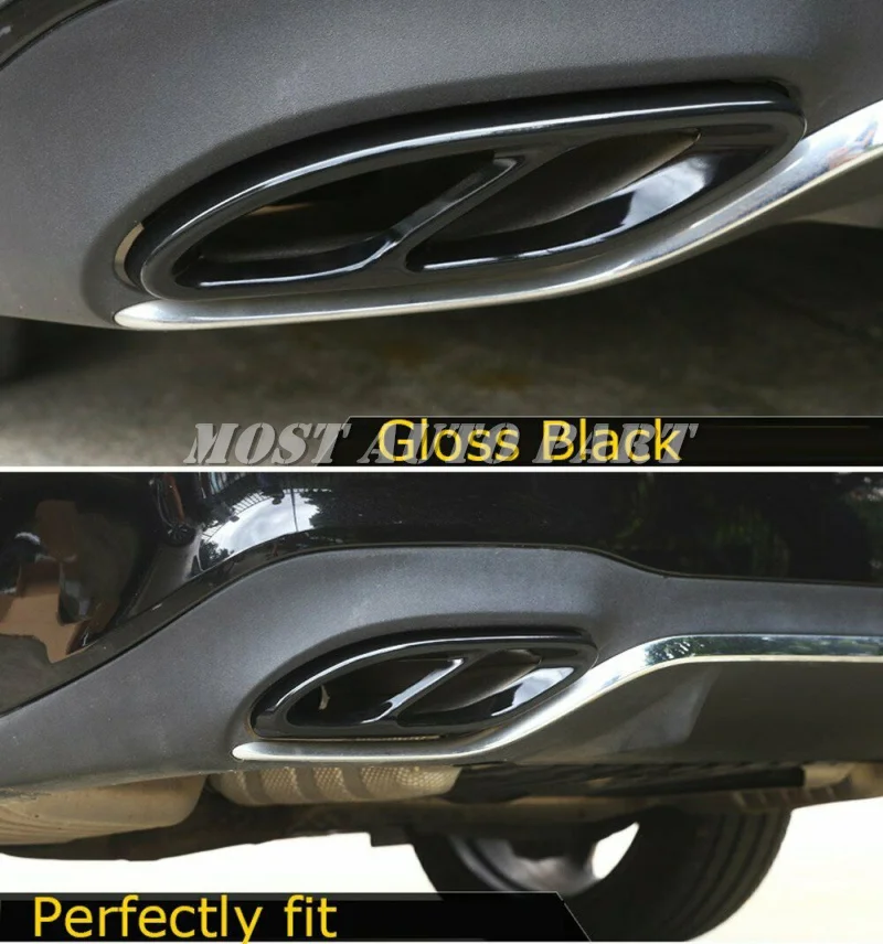 Черная Нержавеющая Накладка на глушители выхлопных газов для Mercedes Benz A Class W177 A200