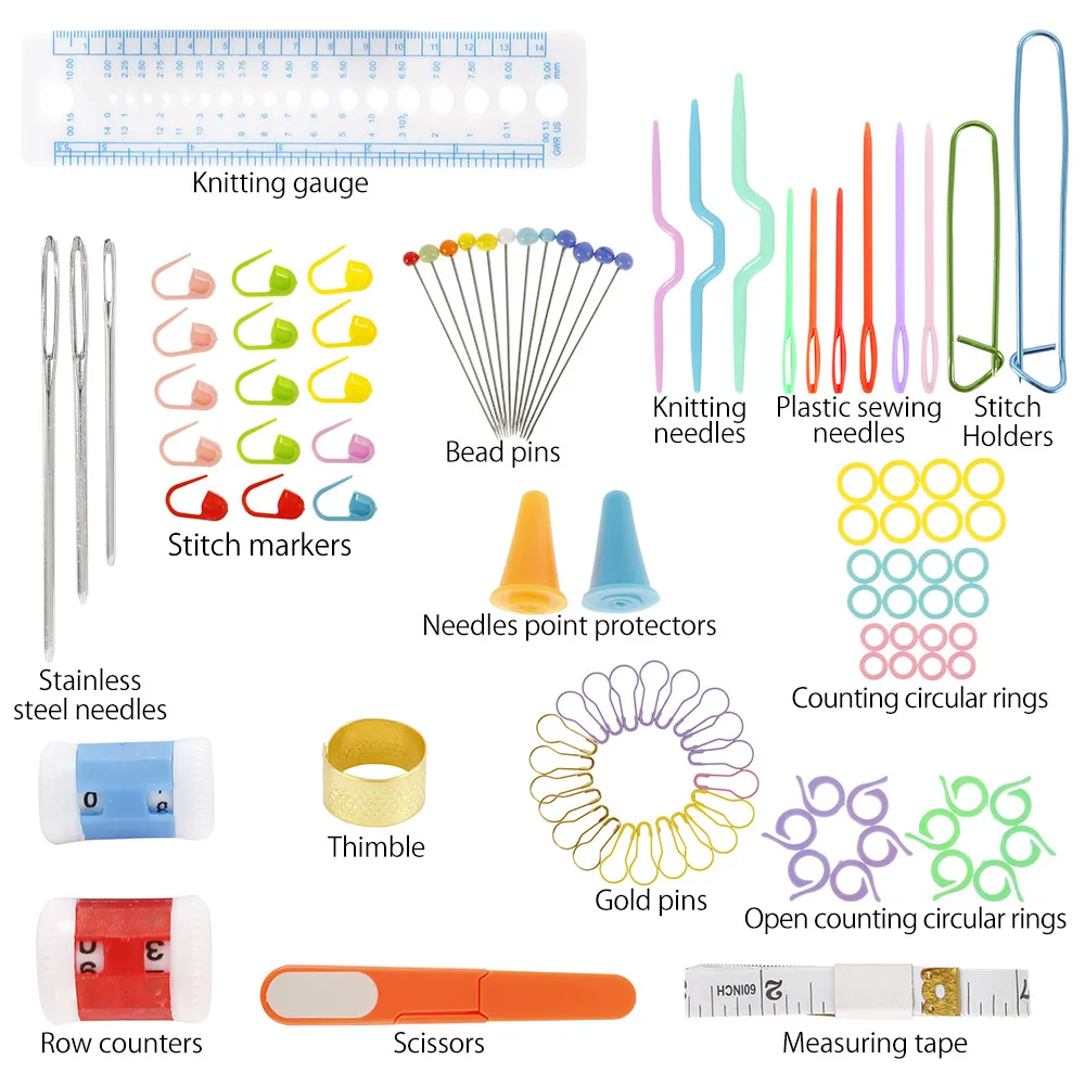 100 шт DIY 22 вязальные крючки разных размеров иголки швы вязание ремесло чехол набор