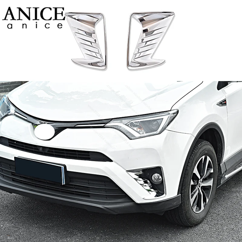 2 шт. подходит для TOYOTA RAV4 2016 2017 2018 Хромированная передняя противотуманная фара
