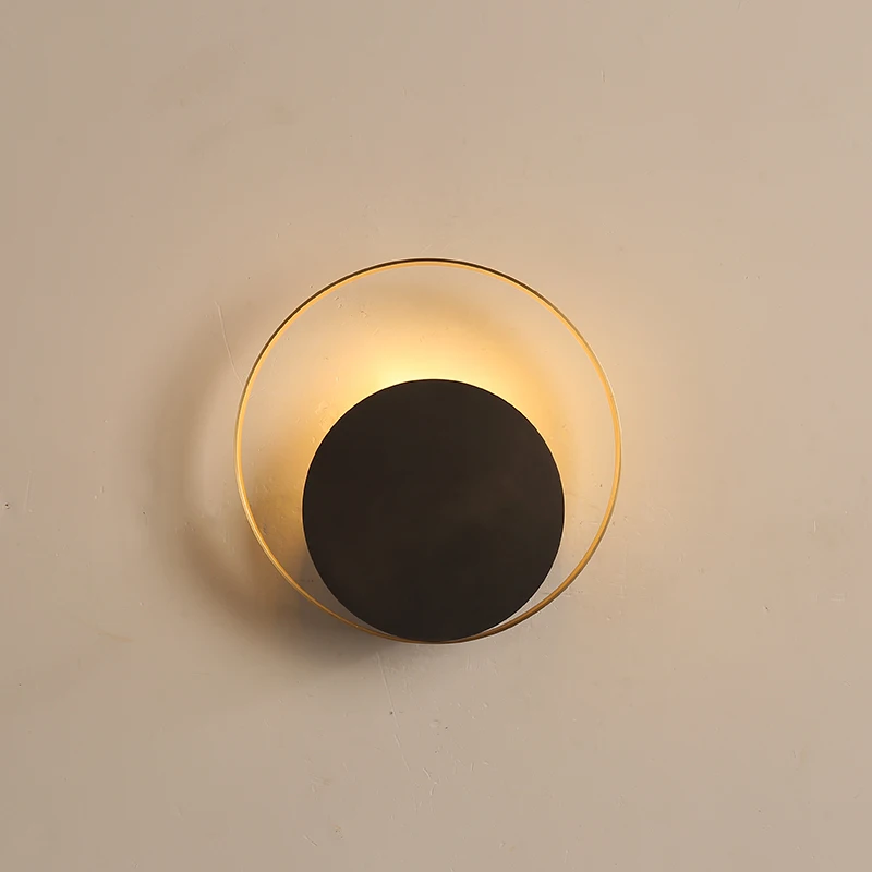 Simple creative copper wall light bedroom bedside decoration modern Nordic design living room hotel LED lamp | Лампы и освещение