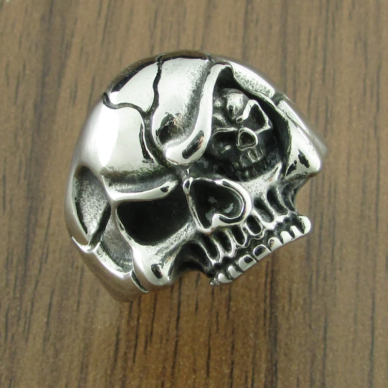 Free Shipping Punk 316L Stainless Steel Silver Color Black Biker Dragon Claw Skull For Man Motorcycle Chain Ring Jewelry | Украшения и
