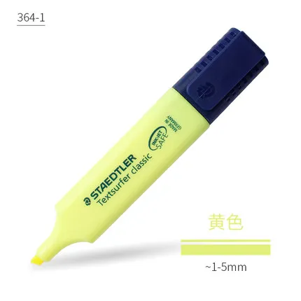 yellow 1 шт. Staedtler sharpie цветной хайлайтер 364 Детские макароны студентов с офисными бликами текст маркер для выделения ручка - Цвет: yellow